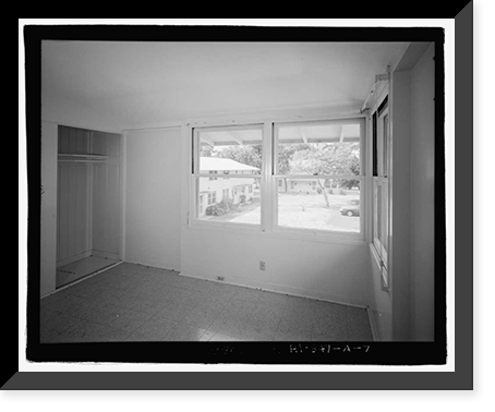 Historic Framed Print, U.S. Naval Base, Pearl Harbor, Housing Area 1, Two-Story Duplex Type, Bounded by Kamehameha Highway, Plantation Drive, South Avenue, Pearl City, Honolulu County, HI - 7,  17-7/8" x 21-7/8"