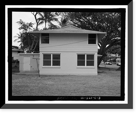 Historic Framed Print, U.S. Naval Base, Pearl Harbor, Housing Area 1, Fourplex Type, Bounded by Kamehameha Highway, Plantation Drive, South Avenue, Pearl City, Honolulu County, HI - 3,  17-7/8" x 21-7/8"