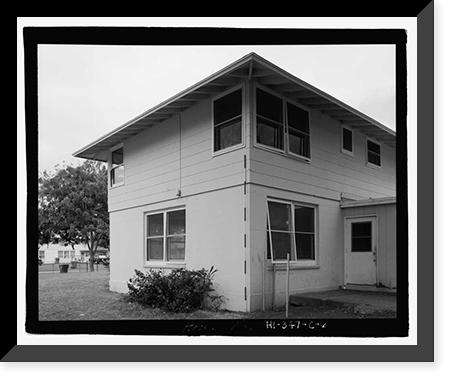 Historic Framed Print, U.S. Naval Base, Pearl Harbor, Housing Area 1, Fourplex Type, Bounded by Kamehameha Highway, Plantation Drive, South Avenue, Pearl City, Honolulu County, HI - 6,  17-7/8" x 21-7/8"