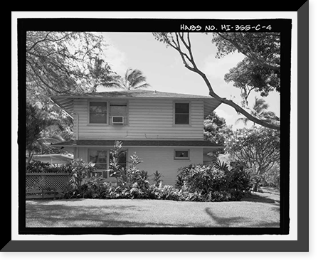 Historic Framed Print, U.S. Naval Base, Pearl Harbor, Naval Housing Area Makalapa, Senior Officers' Quarters Type C, North end of Makalapa Drive, Pearl City, Honolulu County, HI - 4,  17-7/8" x 21-7/8"