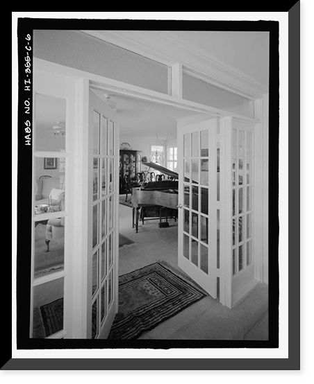 Historic Framed Print, U.S. Naval Base, Pearl Harbor, Naval Housing Area Makalapa, Senior Officers' Quarters Type C, North end of Makalapa Drive, Pearl City, Honolulu County, HI - 6,  17-7/8" x 21-7/8"