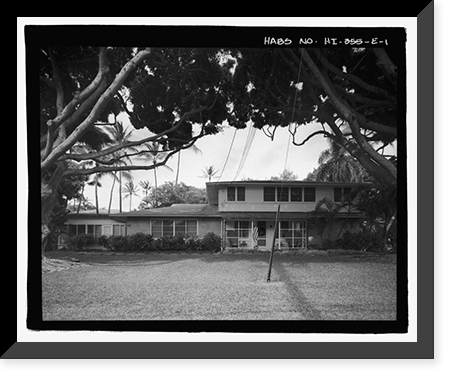 Historic Framed Print, U.S. Naval Base, Pearl Harbor, Naval Housing Area Makalapa, Senior Officers' Quarters Type E, 37 Halawa Drive, Pearl City, Honolulu County, HI,  17-7/8" x 21-7/8"