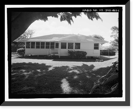 Historic Framed Print, U.S. Naval Base, Pearl Harbor, Naval Housing Area Makalapa, Transportation Department Office, 47 Makalapa Drive, Pearl City, Honolulu County, HI,  17-7/8" x 21-7/8"