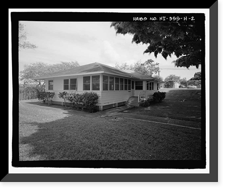 Historic Framed Print, U.S. Naval Base, Pearl Harbor, Naval Housing Area Makalapa, Transportation Department Office, 47 Makalapa Drive, Pearl City, Honolulu County, HI - 2,  17-7/8" x 21-7/8"