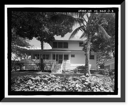 Historic Framed Print, U.S. Naval Base, Pearl Harbor, Naval Housing Area Makalapa, Junior Officers' Quarters Type J, Makin Place, & Halawa, Makalapa, & Midway Drives, Pearl City, Honolulu County, HI - 2,  17-7/8" x 21-7/8"