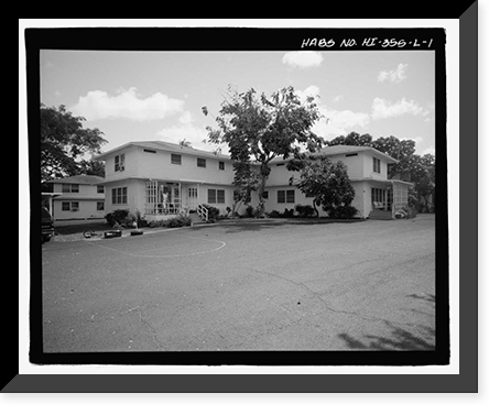 Historic Framed Print, U.S. Naval Base, Pearl Harbor, Naval Housing Area Makalapa, Angle Three-Bedroom Duplex Type M, Kamakani & Samoa Places, & Makalapa Drive, Pearl City, Honolulu County, HI,  17-7/8" x 21-7/8"