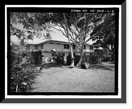 Historic Framed Print, U.S. Naval Base, Pearl Harbor, Naval Housing Area Makalapa, Angle Three-Bedroom Duplex Type M, Kamakani & Samoa Places, & Makalapa Drive, Pearl City, Honolulu County, HI - 2,  17-7/8" x 21-7/8"