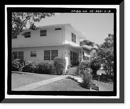 Historic Framed Print, U.S. Naval Base, Pearl Harbor, Naval Housing Area Makalapa, Angle Three-Bedroom Duplex Type M, Kamakani & Samoa Places, & Makalapa Drive, Pearl City, Honolulu County, HI - 3,  17-7/8" x 21-7/8"