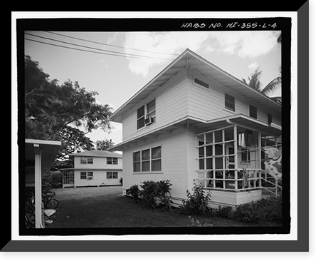 Historic Framed Print, U.S. Naval Base, Pearl Harbor, Naval Housing Area Makalapa, Angle Three-Bedroom Duplex Type M, Kamakani & Samoa Places, & Makalapa Drive, Pearl City, Honolulu County, HI - 4,  17-7/8" x 21-7/8"