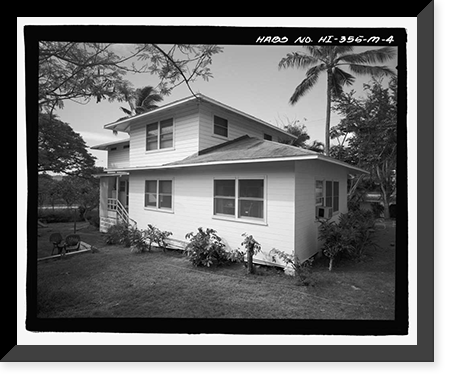 Historic Framed Print, U.S. Naval Base, Pearl Harbor, Naval Housing Area Makalapa, Angle Two-Bedroom Duplex Type N, Kamakani Place & Makalapa Drive, Pearl City, Honolulu County, HI - 4,  17-7/8" x 21-7/8"