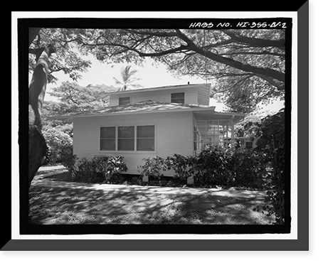 Historic Framed Print, U.S. Naval Base, Pearl Harbor, Naval Housing Area Makalapa, Straight Two-Bedroom Duplex Type O, South end of Kamakani Place, Pearl City, Honolulu County, HI - 2,  17-7/8" x 21-7/8"