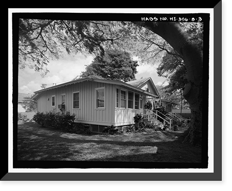 Historic Framed Print, U.S. Naval Base, Pearl Harbor, Naval Housing Area Hospital Point, Radio Station Duplex for Chief Operators' Quarters, 2-3 Ford Island Way, Pearl City, Honolulu County, HI - 3,  17-7/8" x 21-7/8"