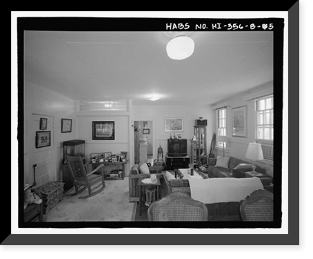 Historic Framed Print, U.S. Naval Base, Pearl Harbor, Naval Housing Area Hospital Point, Radio Station Duplex for Chief Operators' Quarters, 2-3 Ford Island Way, Pearl City, Honolulu County, HI - 5,  17-7/8" x 21-7/8"