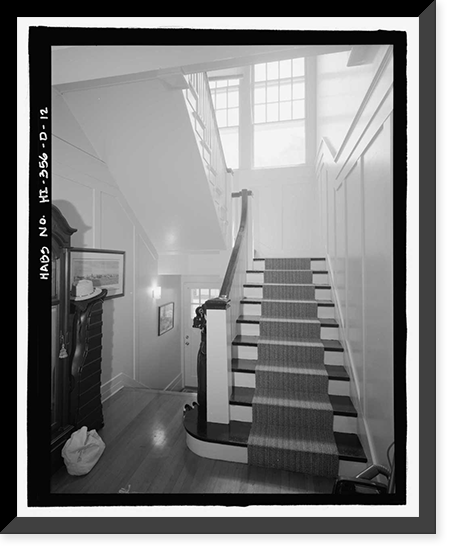 Historic Framed Print, U.S. Naval Base, Pearl Harbor, Naval Housing Area Hospital Point, Commanding Officer's Quarters, 6-8 First Street, Pearl City, Honolulu County, HI - 12,  17-7/8" x 21-7/8"