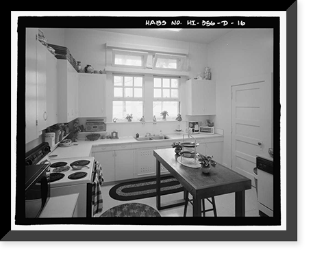 Historic Framed Print, U.S. Naval Base, Pearl Harbor, Naval Housing Area Hospital Point, Commanding Officer's Quarters, 6-8 First Street, Pearl City, Honolulu County, HI - 16,  17-7/8" x 21-7/8"