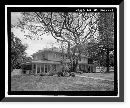Historic Framed Print, U.S. Naval Base, Pearl Harbor, Naval Housing Area Hospital Point, Chapel & Duplex Quarters, 9 First Street, Pearl City, Honolulu County, HI - 2,  17-7/8" x 21-7/8"