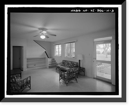 Historic Framed Print, U.S. Naval Base, Pearl Harbor, Naval Housing Area Hospital Point, Chapel & Duplex Quarters, 9 First Street, Pearl City, Honolulu County, HI - 3,  17-7/8" x 21-7/8"