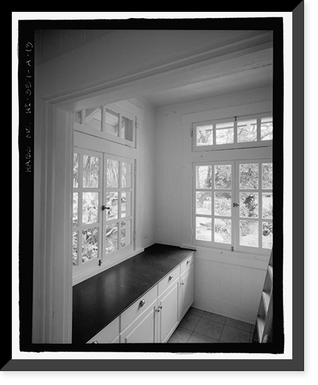 Historic Framed Print, U.S. Naval Base, Pearl Harbor, Naval Housing Area Hale Alii, Commandant's Quarters, 6 Hale Alii Avenue, Pearl City, Honolulu County, HI - 13,  17-7/8" x 21-7/8"