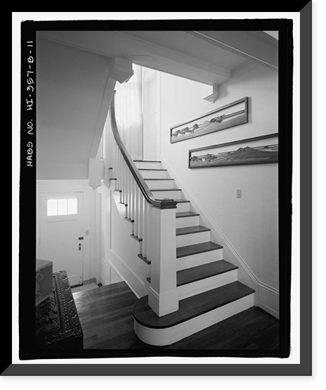 Historic Framed Print, U.S. Naval Base, Pearl Harbor, Naval Housing Area Hale Alii, Officers' Quarters Two Story Type, 1-5, 7-8 Hale Alii Avenue, Pearl City, Honolulu County, HI - 11,  17-7/8" x 21-7/8"