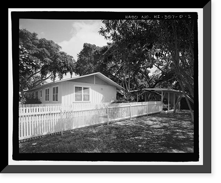 Historic Framed Print, U.S. Naval Base, Pearl Harbor, Naval Housing Area Hale Alii, Officers' Quarters Duplex Type, 1-2 Avenue D, Pearl City, Honolulu County, HI - 2,  17-7/8" x 21-7/8"