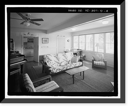 Historic Framed Print, U.S. Naval Base, Pearl Harbor, Naval Housing Area Hale Alii, Officers' Quarters Duplex Type, 1-2 Avenue D, Pearl City, Honolulu County, HI - 4,  17-7/8" x 21-7/8"