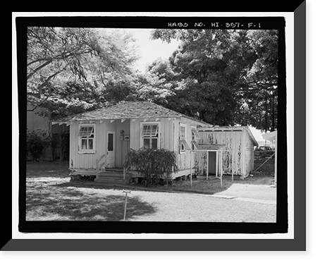 Historic Framed Print, U.S. Naval Base, Pearl Harbor, Naval Housing Area Hale Alii, Shared Outbuilding Type with Carports, Off Eighth Street on either side of Avenue D, Pearl City, Honolulu County, HI,  17-7/8" x 21-7/8"