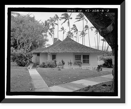 Historic Framed Print, U.S. Naval Base, Pearl Harbor, Naval Housing Area Pearl City Peninsula, Uyehara House & Garage, 1038 Ashley Avenue, Pearl City, Honolulu County, HI - 3,  17-7/8" x 21-7/8"