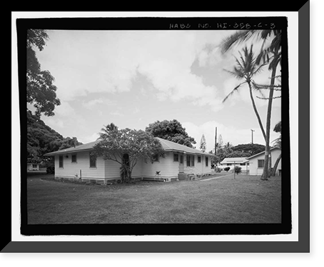 Historic Framed Print, U.S. Naval Base, Pearl Harbor, Naval Housing Area Pearl City Peninsula, House & Garage, 346 Laniwai Avenue, Pearl City, Honolulu County, HI - 3,  17-7/8" x 21-7/8"