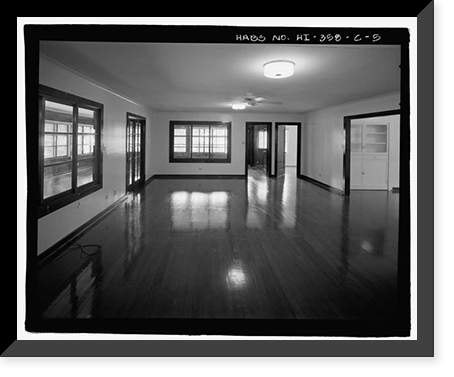 Historic Framed Print, U.S. Naval Base, Pearl Harbor, Naval Housing Area Pearl City Peninsula, House & Garage, 346 Laniwai Avenue, Pearl City, Honolulu County, HI - 5,  17-7/8" x 21-7/8"