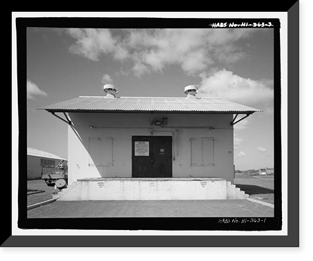 Historic Framed Print, U.S. Naval Base, Pearl Harbor, Pyrotechnic Magazine, Kingfisher Street flanked by Ranger Loop & Wasp Boulevard, Pearl City, Honolulu County, HI,  17-7/8" x 21-7/8"