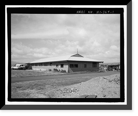 Historic Framed Print, U.S. Naval Base, Pearl Harbor, Link Trainer Building, Near intersection of Enterprise Street & Intrepid Boulevard, Pearl City, Honolulu County, HI,  17-7/8" x 21-7/8"