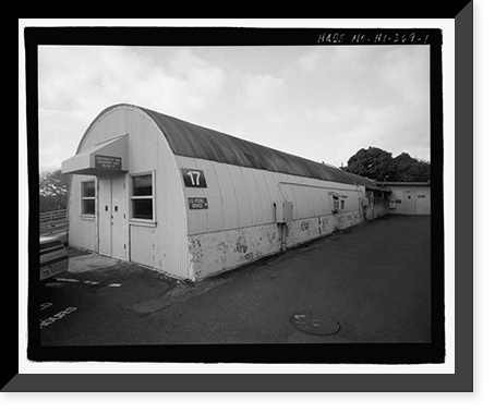 Historic Framed Print, U.S. Naval Base, Pearl Harbor, Fleet Radio Unit Pacific Additional Office Building, Makalapa Administrative Area, between Makalapa Drive & Luapele Road, Pearl City, Honolulu County, HI,  17-7/8" x 21-7/8"