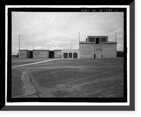 Historic Framed Print, U.S. Naval Base, Pearl Harbor, Engine Test Building, Southeast of Wasp Boulevard, Pearl City, Honolulu County, HI,  17-7/8" x 21-7/8"