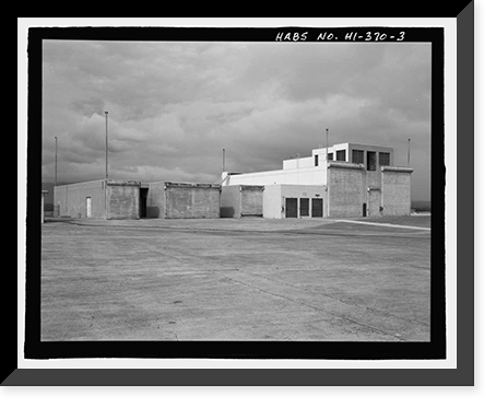 Historic Framed Print, U.S. Naval Base, Pearl Harbor, Engine Test Building, Southeast of Wasp Boulevard, Pearl City, Honolulu County, HI - 3,  17-7/8" x 21-7/8"