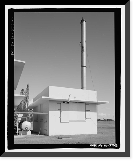 Historic Framed Print, U.S. Naval Base, Pearl Harbor, Boiler House, Hancock Avenue near intersection with Saratoga Boulevard, Pearl City, Honolulu County, HI - 2,  17-7/8" x 21-7/8"