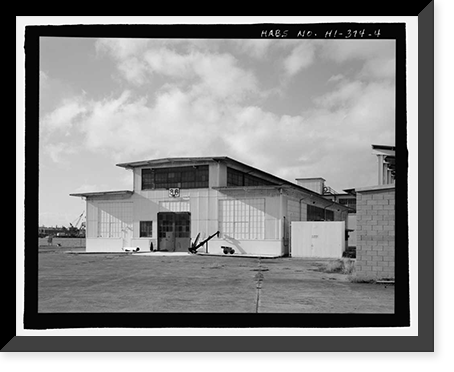 Historic Framed Print, U.S. Naval Base, Pearl Harbor, Bombsight & Torpedo Storehouse & Workshop, Southwest of Gannet Street, Pearl City, Honolulu County, HI - 4,  17-7/8" x 21-7/8"
