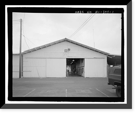 Historic Framed Print, U.S. Naval Base, Pearl Harbor, Section Base Storehouse, Bishop Point, between Fort Kamehameha Road & Quaywall, Pearl City, Honolulu County, HI,  17-7/8" x 21-7/8"
