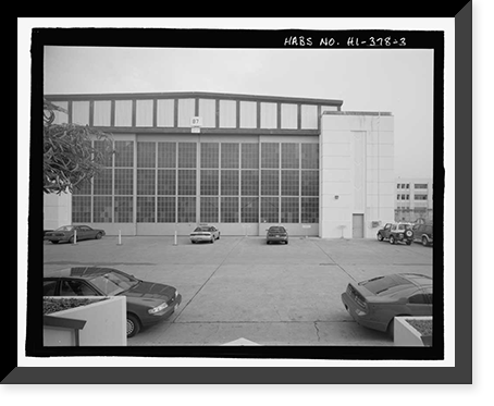 Historic Framed Print, U.S. Naval Base, Pearl Harbor, Aircraft Storehouse, Lexington Boulevard, Liscombe Bay Street & St. Lo Avenue, Pearl City, Honolulu County, HI - 3,  17-7/8" x 21-7/8"
