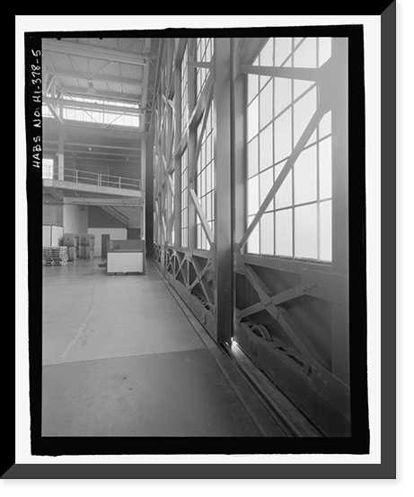 Historic Framed Print, U.S. Naval Base, Pearl Harbor, Aircraft Storehouse, Lexington Boulevard, Liscombe Bay Street & St. Lo Avenue, Pearl City, Honolulu County, HI - 5,  17-7/8" x 21-7/8"