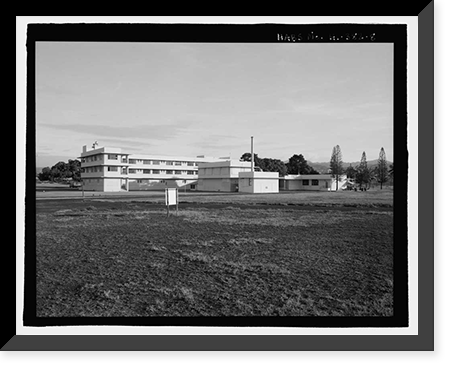 Historic Framed Print, U.S. Naval Base, Pearl Harbor, Bachelor Officers' Quarters, Saratoga Boulevard between Hancock Avenue & Yorktown Boulevard, Pearl City, Honolulu County, HI - 8,  17-7/8" x 21-7/8"