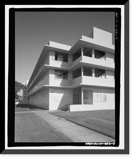 U.S. Naval Base, Pearl Harbor, Bachelor Officers' Quarters, Saratoga Boulevard between Hancock Avenue & Yorktown Boulevard, Pearl City, Honolulu County, HI - 9, Historic Reproduction