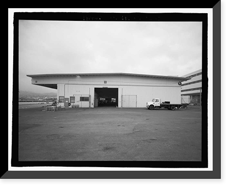Historic Framed Print, U.S. Naval Base, Pearl Harbor, Waterfront Transit Shed, Corner of Gaffney Street & Astoria Avenue along Wharf K11, Pearl City, Honolulu County, HI - 3,  17-7/8" x 21-7/8"