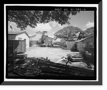 Historic Framed Print, Ewa Plantation Company Industrial Center, Honouliuli Plain, near intersection of Renton Road & Park Row, Ewa, Honolulu County, HI - 4,  17-7/8" x 21-7/8"