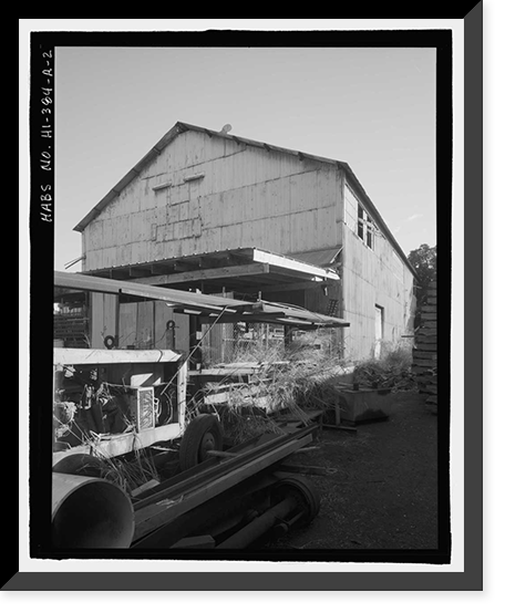 Historic Framed Print, Ewa Plantation Company Industrial Center, Sugar Warehouse, Honouliuli Plain, near intersection of Renton Road & Park Row, Ewa, Honolulu County, HI - 2,  17-7/8" x 21-7/8"
