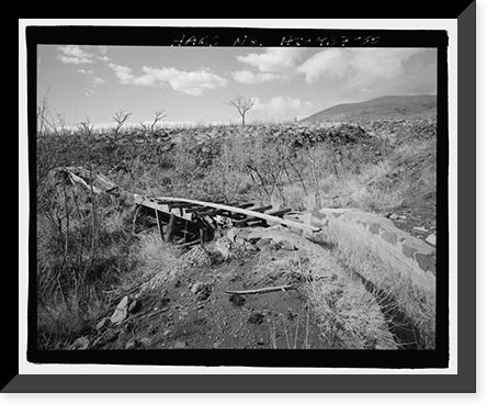 Historic Framed Print, Pioneer Mill Company, Upper Lahaina Pump Ditch & Makila Reservoir Ditch, Land of Launiupoko, Lahaina, Maui County, HI - 10,  17-7/8" x 21-7/8"