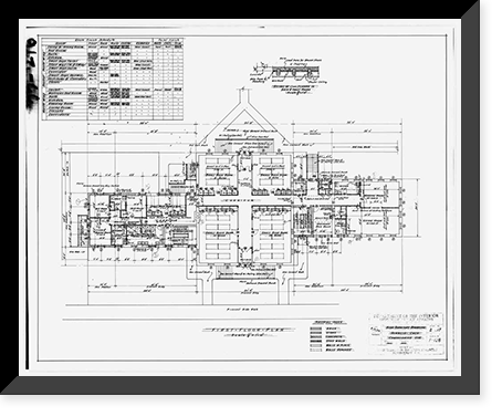 Historic Framed Print, Southern Ute Boarding School, Boy's Dormitory, Ouray & Capote Drives, Ignacio, La Plata County, CO - 2,  17-7/8" x 21-7/8"