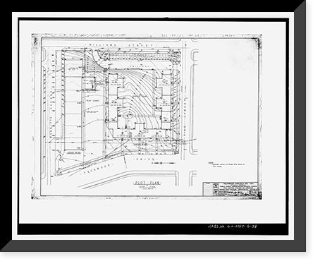 Historic Framed Print, Techwood Homes, Building No. 4, 489-499 Techwood Drive & 115-119 Pine Street, Atlanta, Fulton County, GA,  17-7/8" x 21-7/8"