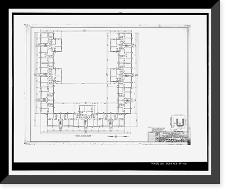 Historic Framed Print, Techwood Homes, Building No. 4, 489-499 Techwood Drive & 115-119 Pine Street, Atlanta, Fulton County, GA - 3,  17-7/8" x 21-7/8"
