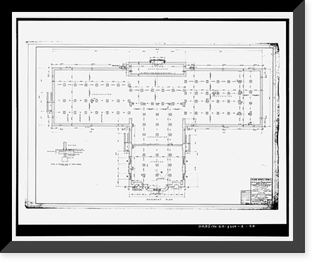 Historic Framed Print, Clark Howell Homes, Community Center, 528 Lovejoy Street, Atlanta, Fulton County, GA - 3,  17-7/8" x 21-7/8"