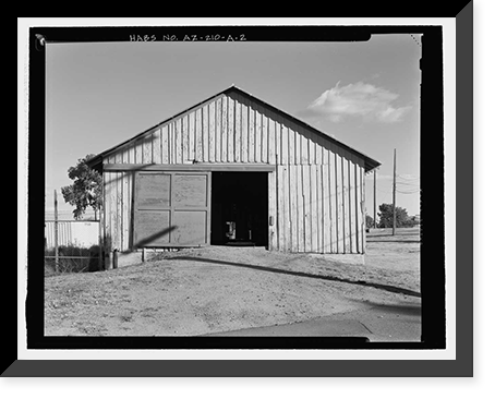 Historic Framed Print, Fort Huachuca, Cavalry Stable, Clarkson Road, Sierra Vista vicinity, Cochise County, AZ - 2,  17-7/8" x 21-7/8"